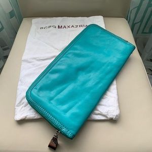 BCBGMAXAZRIA Leather Clutch Purse Tiffany Color